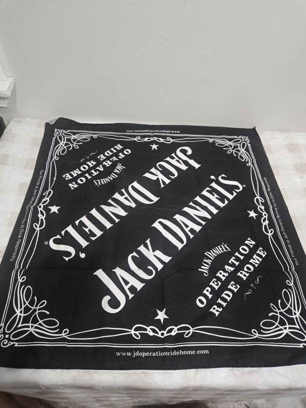 Jack Daniels Black Branded Bandana - Home Party Accessory